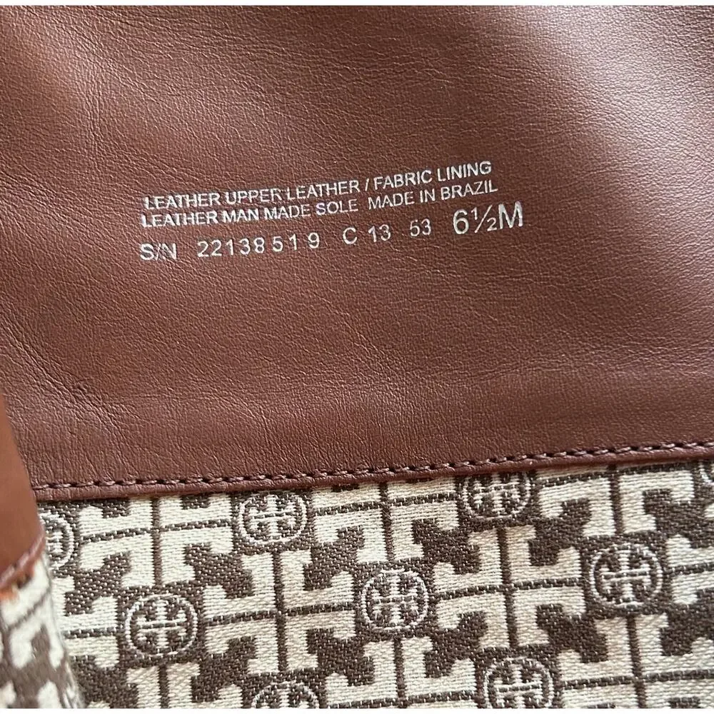 Tory Burch Brita Brown Leather Riding Boots 22138519, Side Zip, Size 6.5M